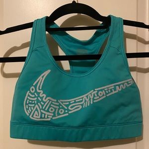 Nike Pro Turquoise Print Swoosh Sports Bra